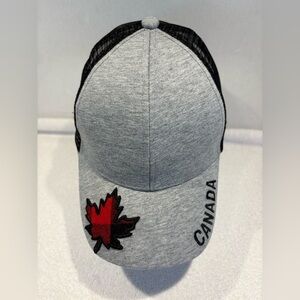 Canada Maple Leaf Grey Trucker Hat One Size Unisex